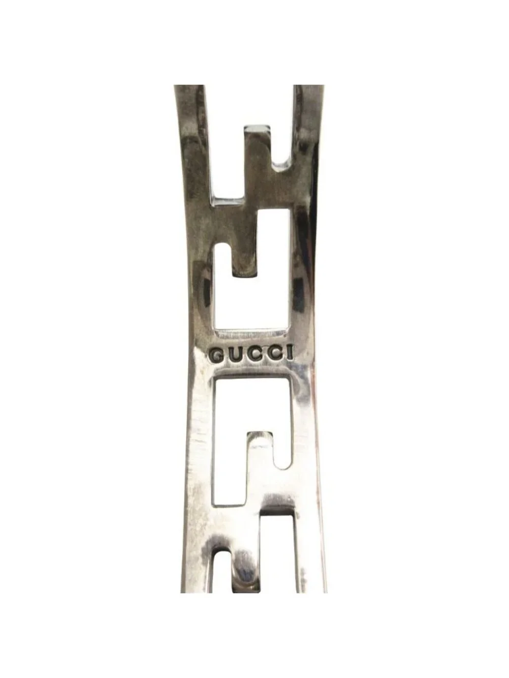 Gucci Vintage Bangle Logo Bracelet Silver